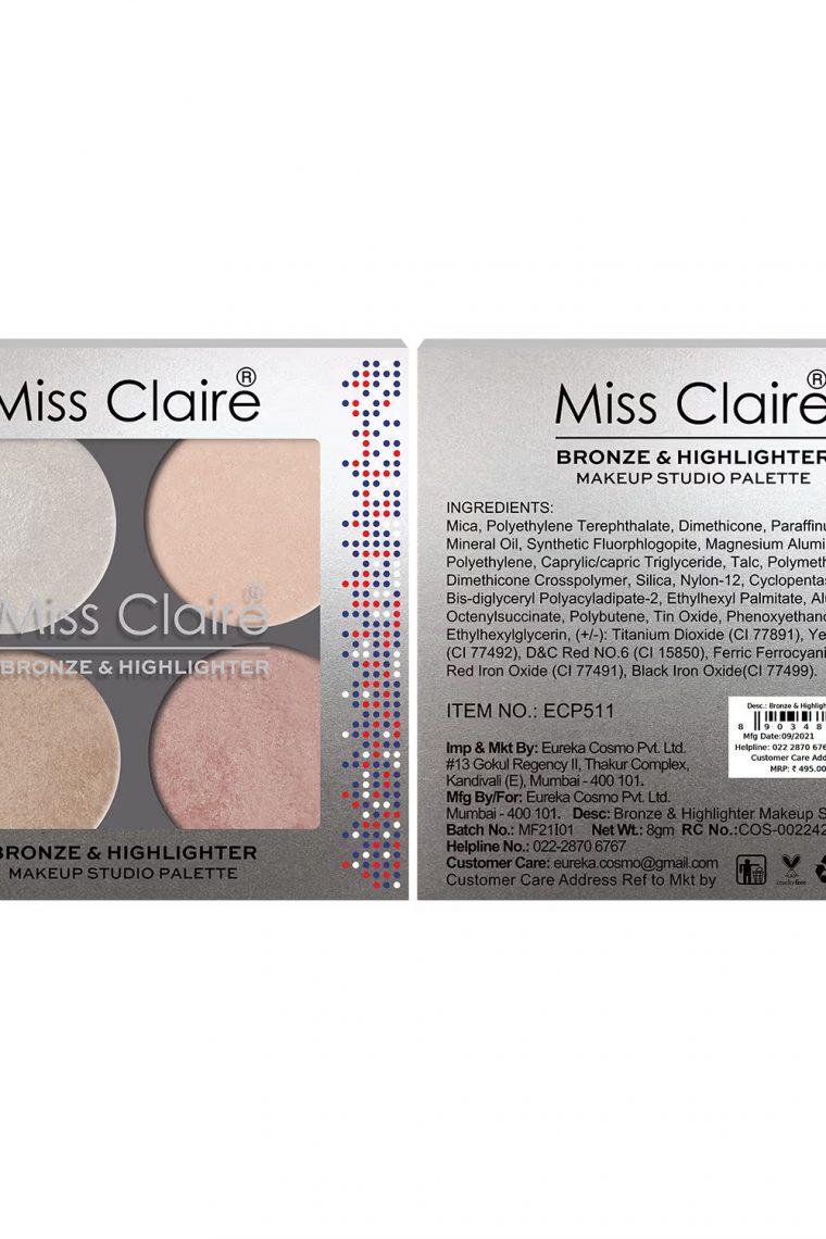 Miss Claire Bronze & Highlighter Makeup Studio Palette