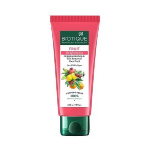 The Biotique Fruit Brightening Depigmentation and Tan Removal Face Pack