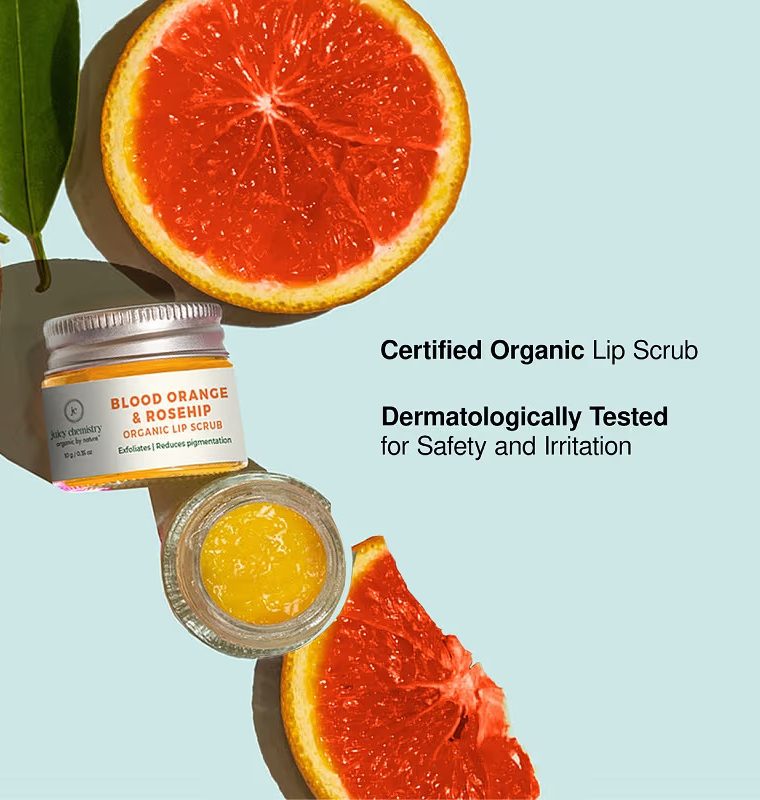 Juicy Chemistry Blood Orange & Rosehip Organic Lip Scrub