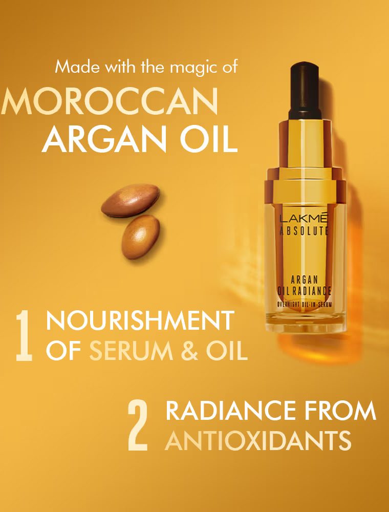 Lakme Absolute Argan Oil Radiance Overnight Oil In Serum